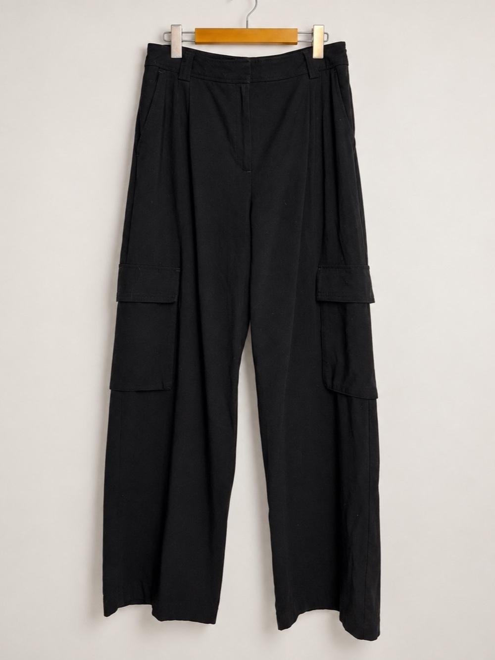 Dynamite Size 10 Gemma Wide Leg Cargo Pants High Rise Jet Black